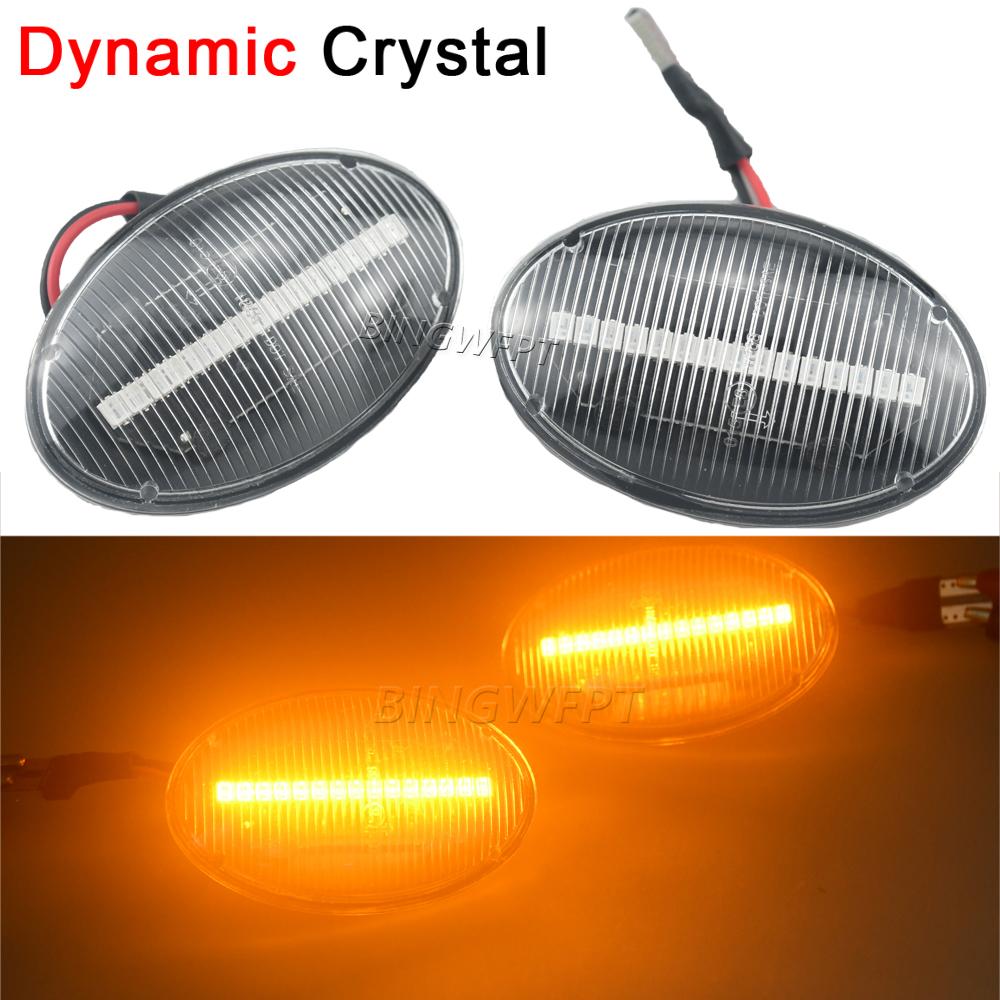 Left+Right Side Marker Lihgt For Opel Astra F T92 Van/Cabrio 1991-2000 Car Dynamic LED Turn Signal Lamp For Opel Vita 1995-2004