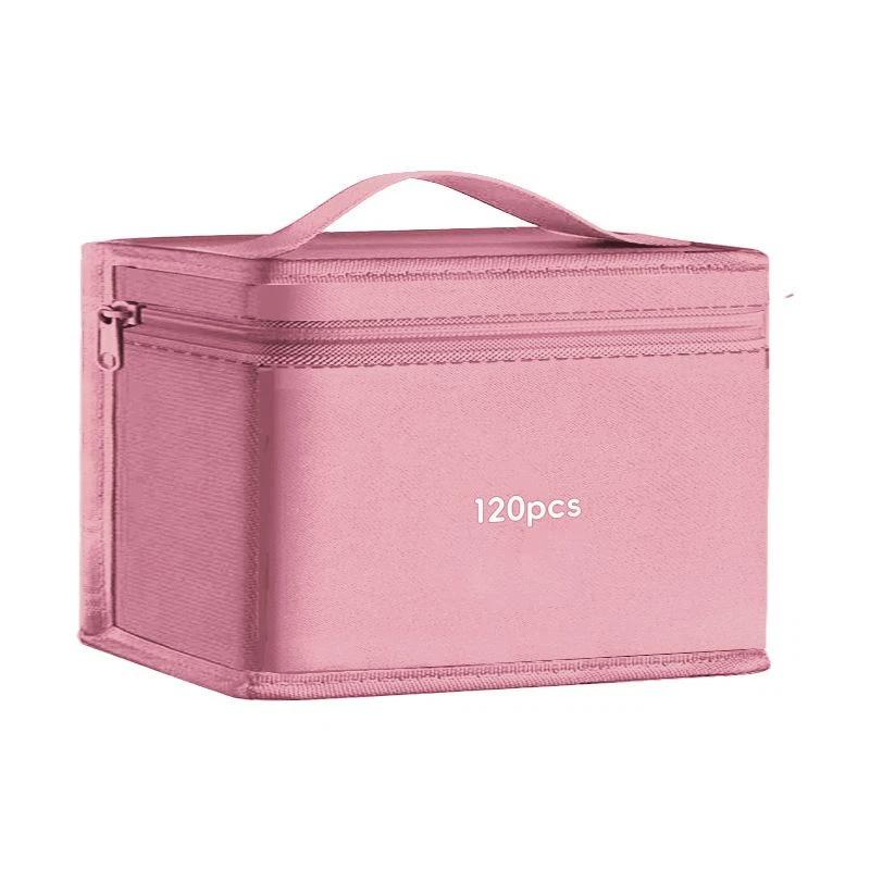 1 Peça Bolsa de Armazenamento para Canetas Marcadoras de Arte de Grande Capacidade 40/100/120 Peças Estojo de Lápis Dobrável Quadrado Bolsa Organizadora para Canetas Marcadoras