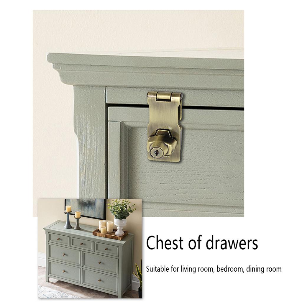 90 Degrees Rotation Knob Keyed Locking Hasp Double Door Cabinet Lock Twists Knob Keyed Locking Hasp Easy to Install