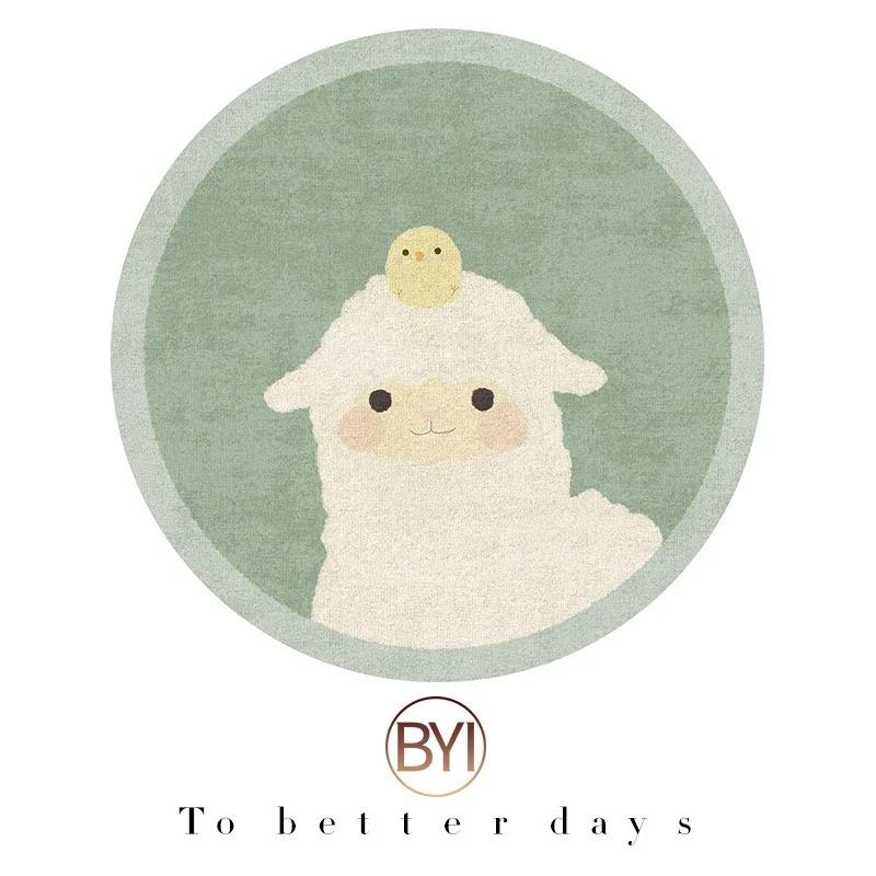 Cute Round Rug Kids Rooms Carpets Bedroom Cartoon Decoration Bedside Rugs Living Room Carpet Study Non-slip Chair Floor Mat