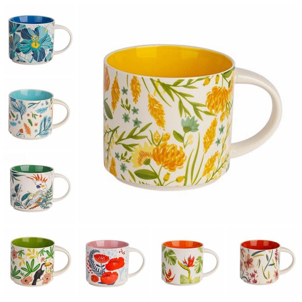 

Hand-Painted Ceramic Mug Creative Ceramic Coffee Mug Large Capacity Tea Cup Office Style 1