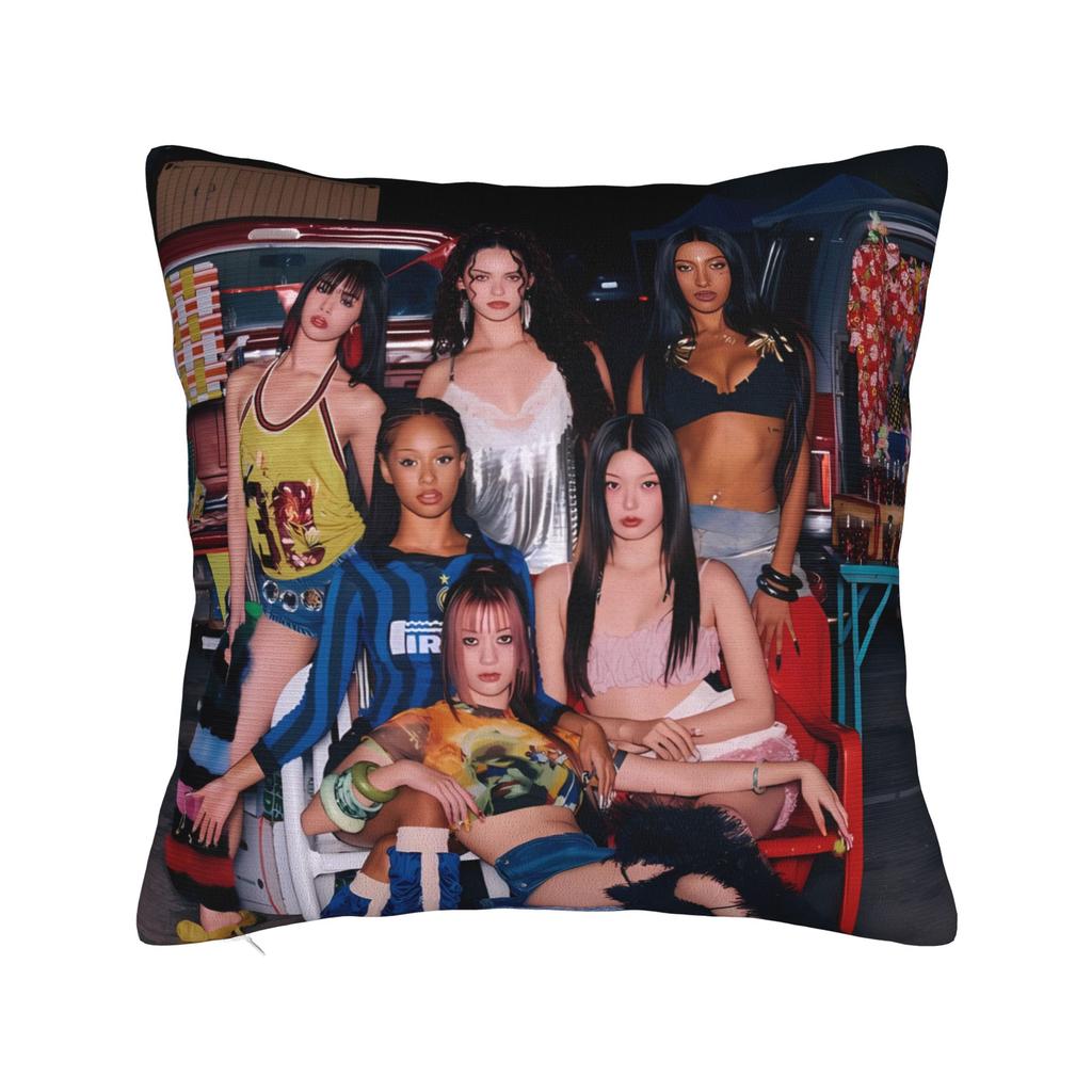 Katseye Kpop Music Girls Pillow Cover  Funny Pillow Case For Sofa Home Decoration Custom Cushion Cover Gift