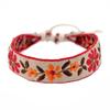 Strawberry Flower Embroidered Bracelet Bohemia Style Weave Rope Friendship Bracelets Handmade Charm Bangles Jewelry