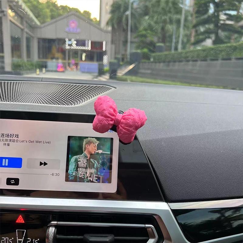 Car Hooks Cute Invisible Bow Decorations Center Console Decorations And Interior Screen Decorations