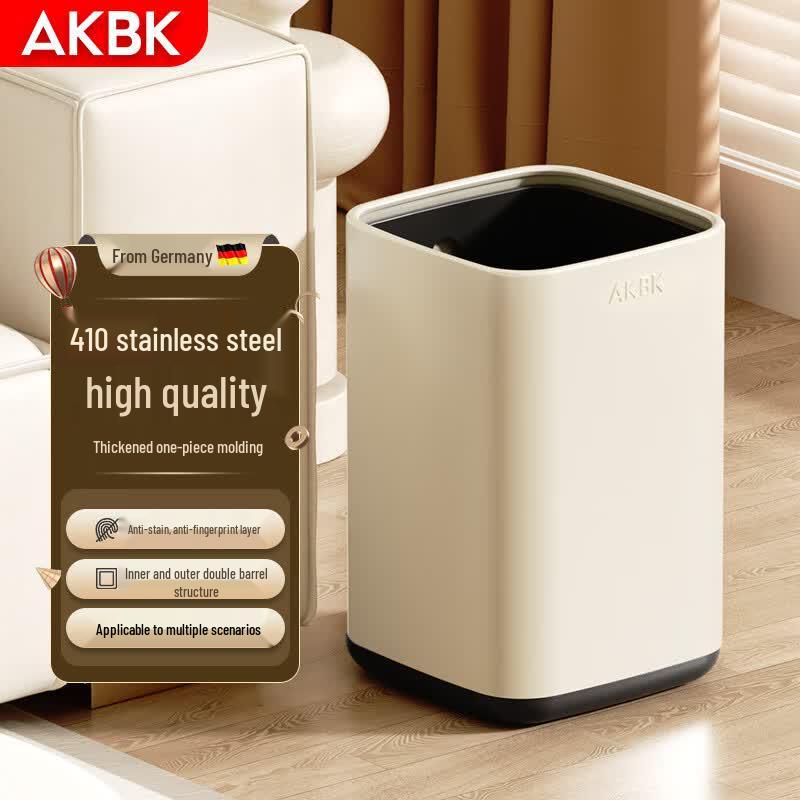 AKBK Stainless Steel Cream Style Trash Can