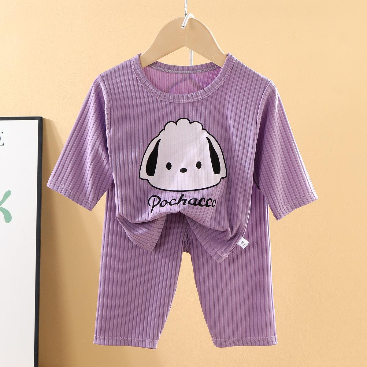 

Летняя детская пижама с рисунком 2024 года — с коротким рукавом, дышащая, для мальчиков и девочек 90cm