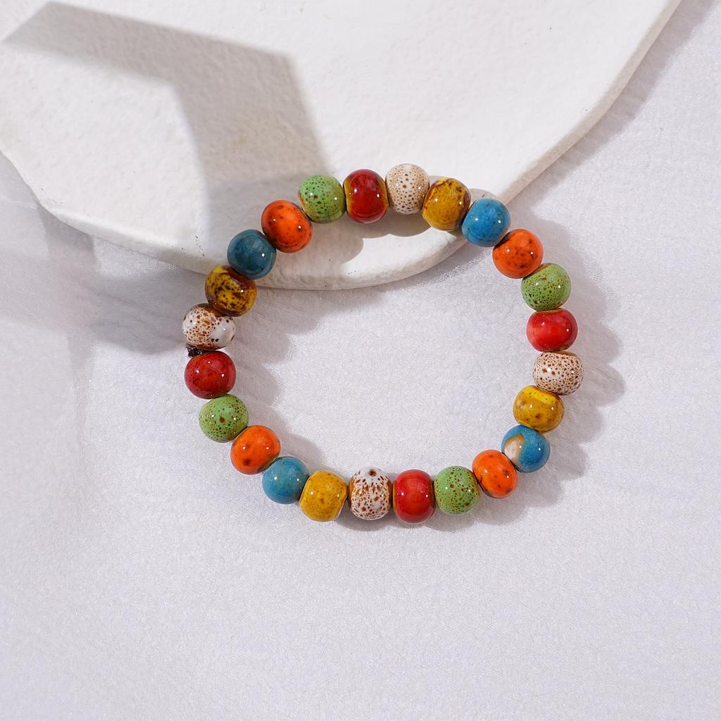 Ceramic new fashion flower glaze bead bracelet multi-color leisure ethnic style student