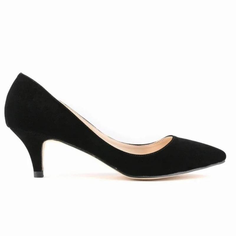 Décolleté da Donna Primavera Autunno Tacco Basso Alto 5cm Tinta Unita Traspiranti Punta Appuntita Suola Antiscivolo Soletta in Lattice Scarpe da Lavoro Matrimonio