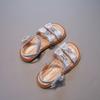 Summer Girls Open Toe Rhinestone Bow Princess Sandals Kids Stage Performance Dress Shoes