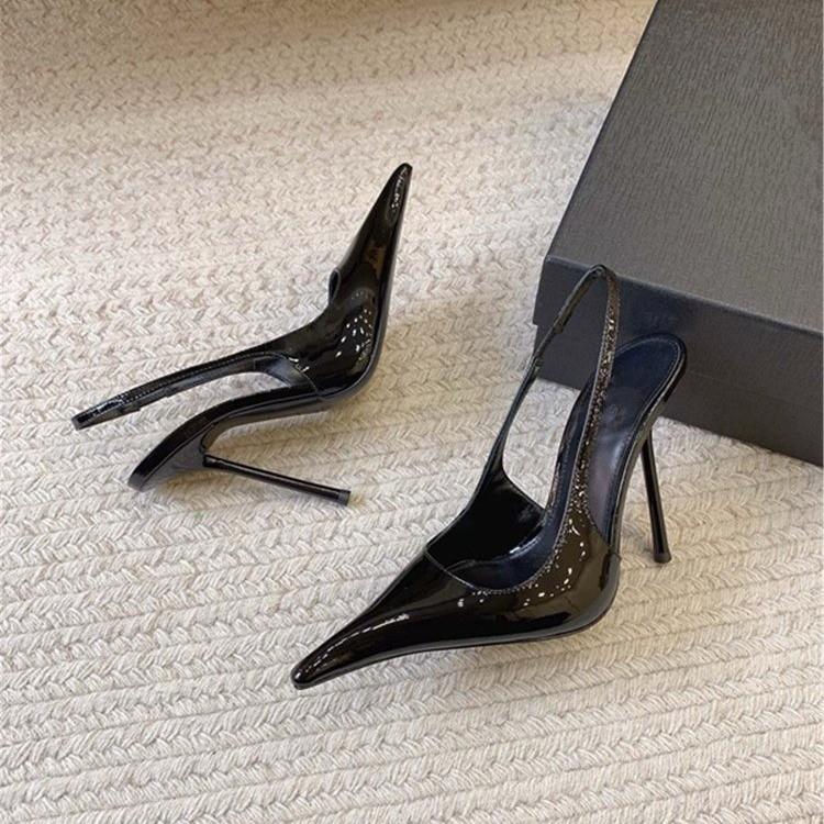 New Transparent Pointed-toe Stiletto High-heeled Hollow Sexy Women's High-heeled Banquet Shoes From Europe and America