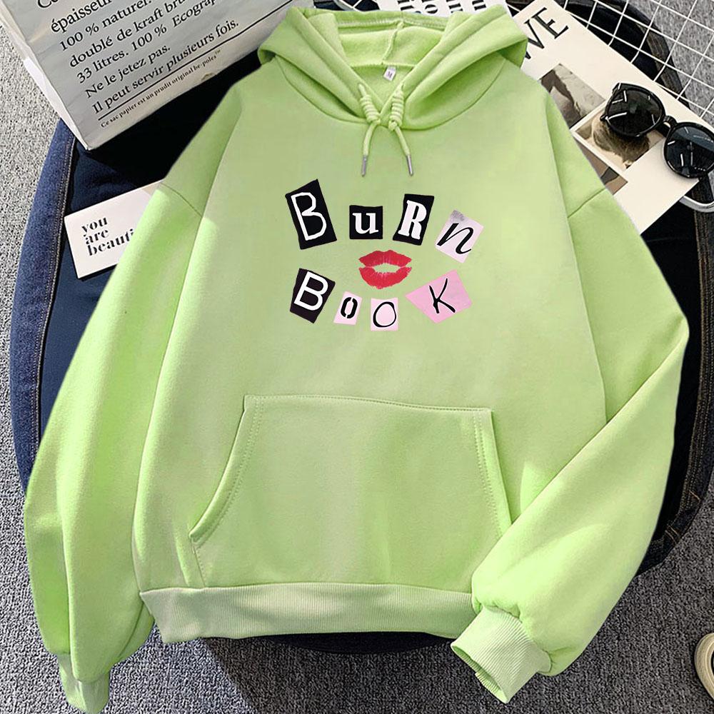 MeanGirls Burn Book Rote Lippen Kapuzenpullover Damen/Herren Kleidung Winter Langarm Kapuzenpullover Sudaderas Con Capucha Druck Tops