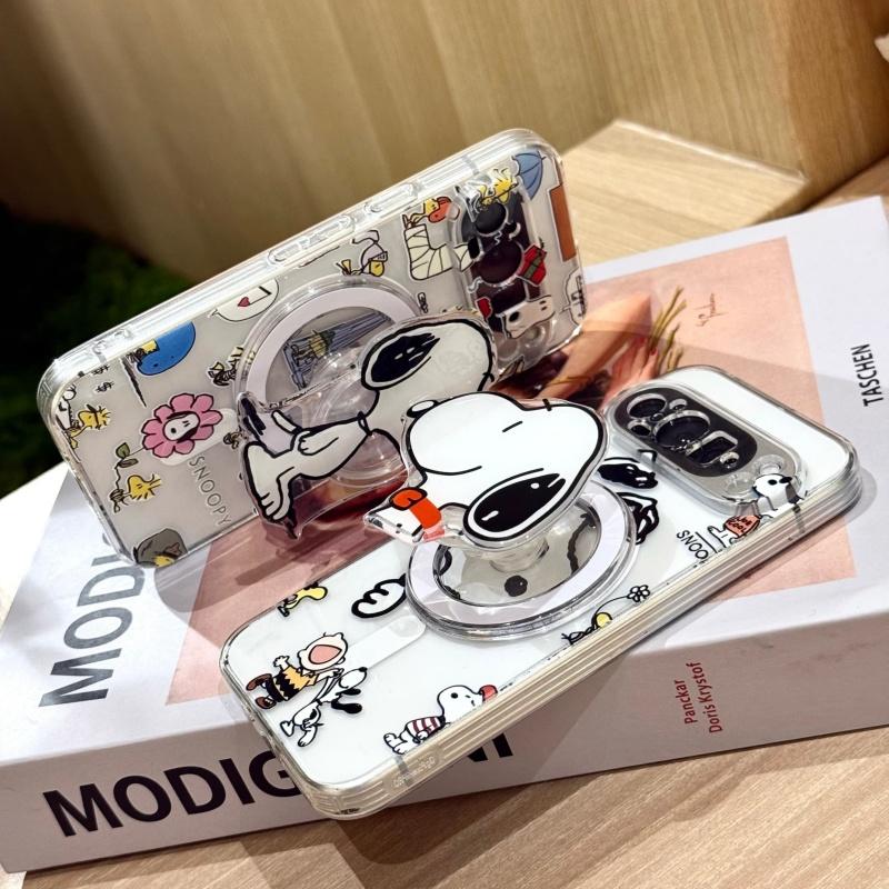 Funny Cartoon Cute Snoopy illustration Magsafe Wireless Charge Phone Case For Google Pixel9 10 pro XL10Pro 9ProXL Magnetic Cover