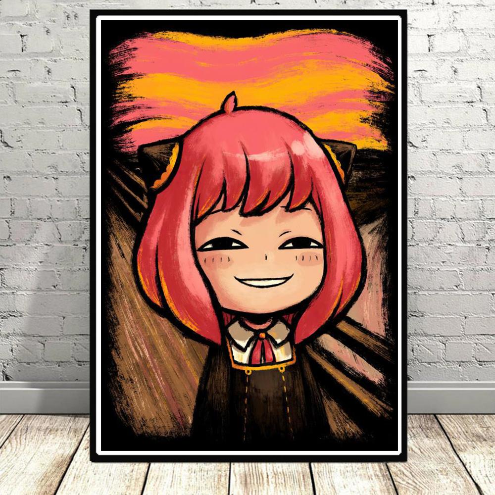 SPY X FAMILY Anya Forger Poster and Print Mural Japanese Anime Wall Art Kawaii Character Home Decor Canvas Painting Wall Decor