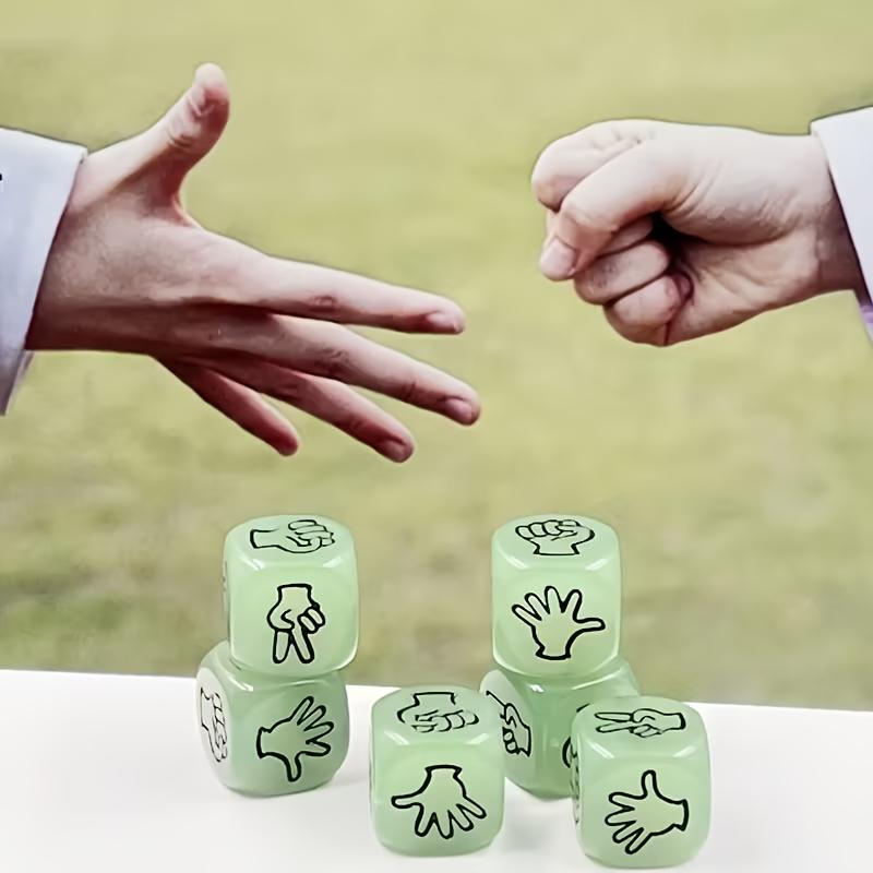 10pcs Nightlight Stone Scissors Paper Dice Game-Fun Outdoor Family Gathering and Party Activity,Guessing Games,Party Accessories