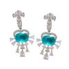 Jewelry Classic Vintage Simulation Paraiba Emerald Big Earrings Main Stone 10 * 14