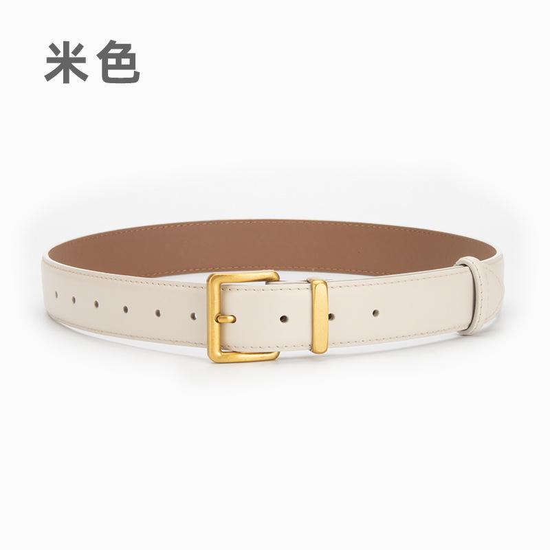 Belt Women'S Leather Simple Pin Buckle Premium Casual Jeans Decorative Belt Women