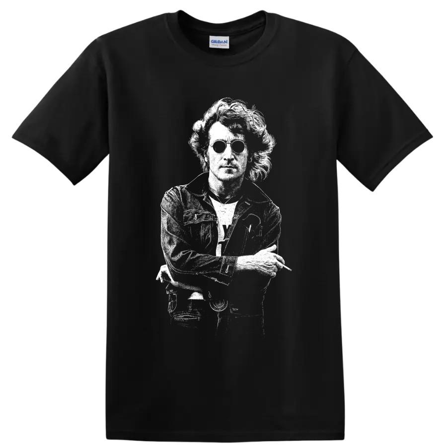 John Lennon T Shirt British Rock Music Guitarist Portrait Graphic Art Tee Gift