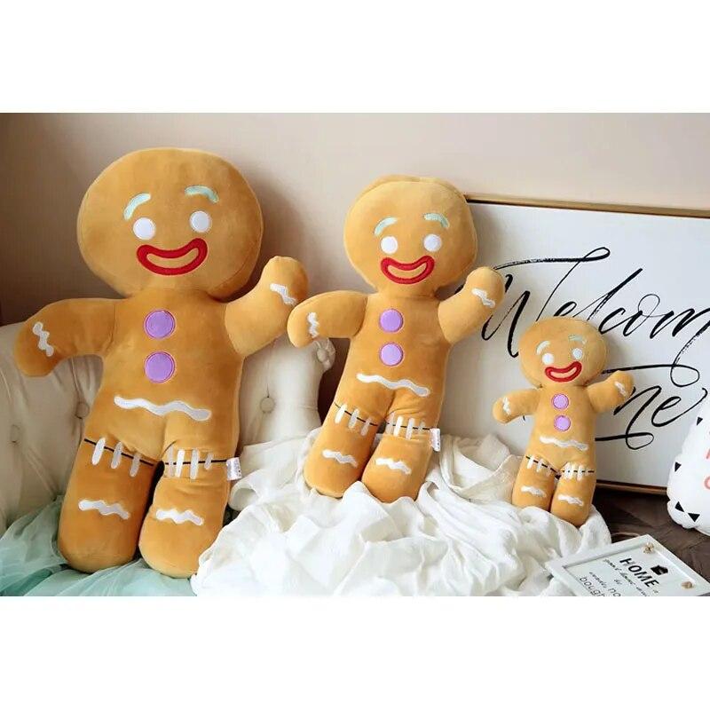 Gingerbread Man Plush Toy Baby Appease Doll Biscuits Man Pillow Car Seat Cushion Reindeer Home Decor Toy Children Christmas