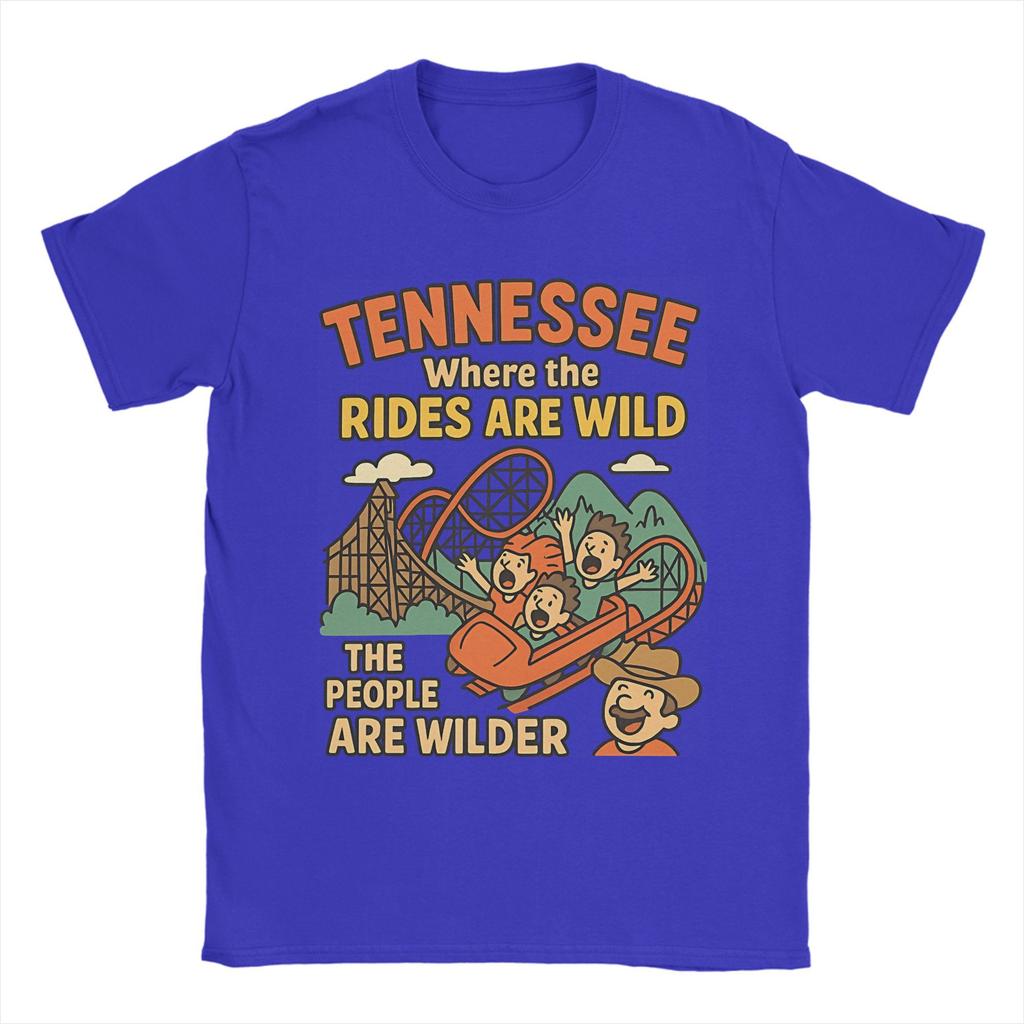 Tennessee TN Achterbahn Herren T-Shirts Einzigartiges T-Shirt Kurzarm Rundhals T-Shirt Reine Baumwolle Geschenkidee Kleidung