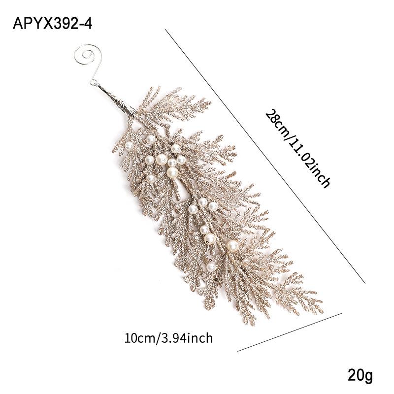 

Искусственные ветки Рождественский блеск DIY Ручная работа Имитация листьев кипариса Навида Элегантные для рождественской елки Сверкающий подвесной декор