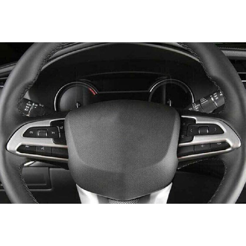 For Cadillac XT4 2019-22 Matte Silver Car Steering Wheel U Type Cover Trim 2PCS