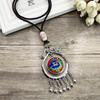 Retro Long Fashion Classical Embroidery Fringed Necklace Temperament Wind Chimes Pendant Miao Sweater Chain Accessories