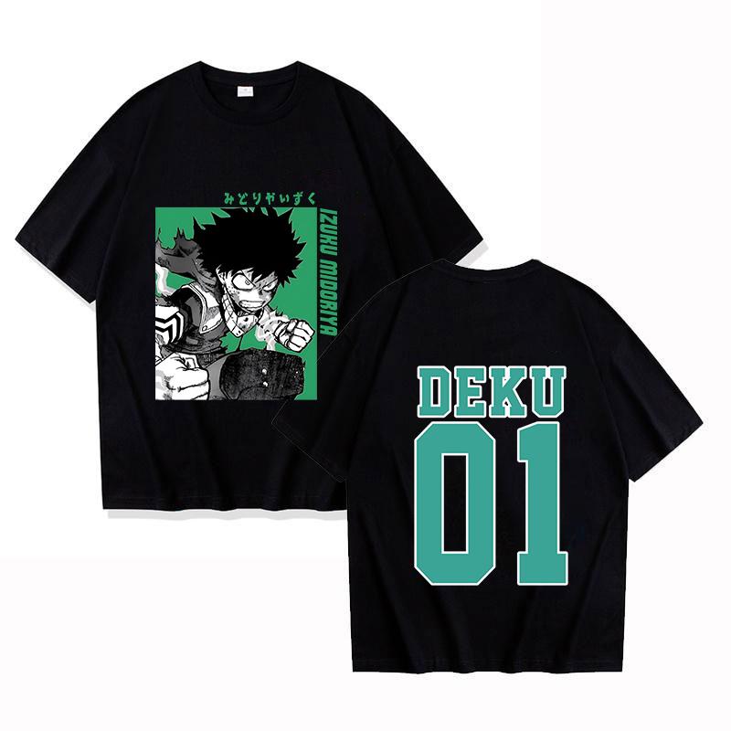 

New Anime Deku Graphic Print T-shirt Women Men Fashion Round Neck Loose Tee Shirt Streetwear Casual Harajuku T-shirt 4XL
