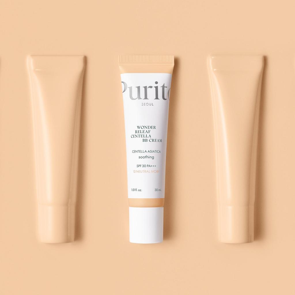Purito Seoul Wonder Releaf Centella BB Cream SPF50+ PA++++ 60ml – Lightweight Sun Cream with 5-Fold Protection, Korean