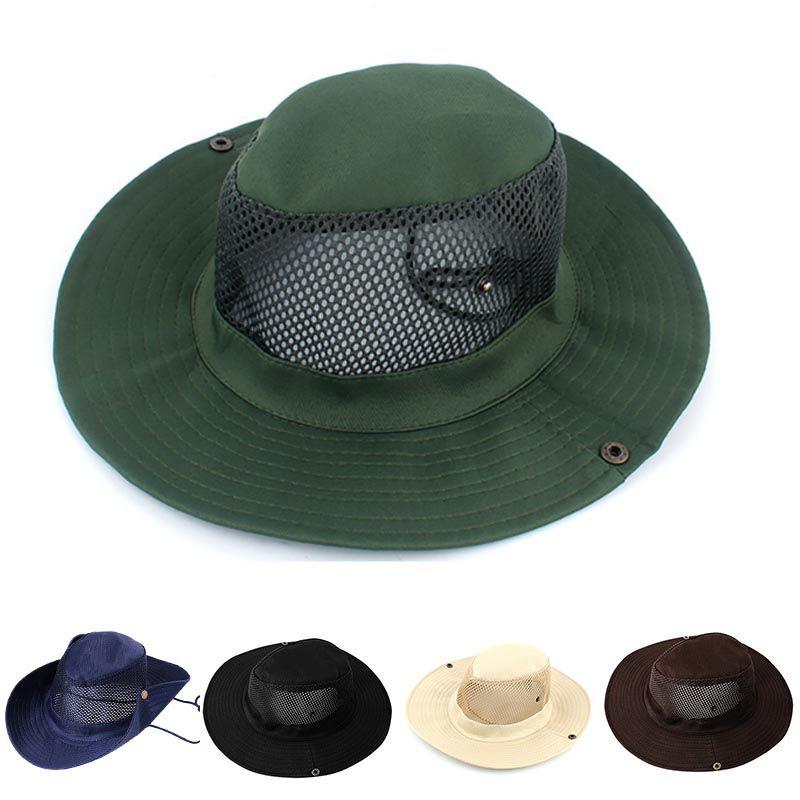 Breathable Outdoor Men Folding Adjustable Mesh Sun Protection Hat Bucket
