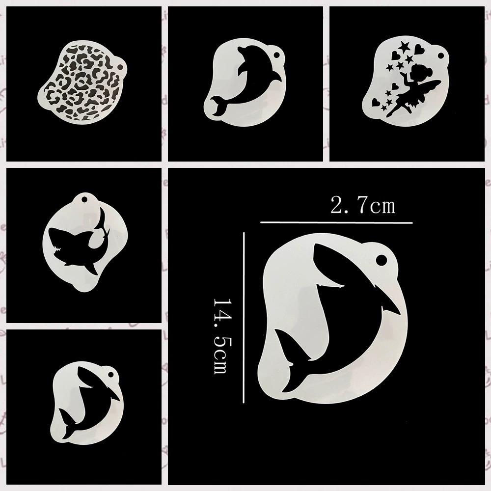 

42 шт./набор Трафареты для рисования на лице Шаблоны Профессиональное боди-арт Ангел Радуга Точки Чешуя Леопард Пластиковые инструменты для макияжа