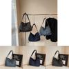 Fashion Denim Bag With Spliced Design And Zipper Closure For Daily Use