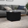 Coffee Table with LED Lights Black Oak Look 50 X 50 X 40 Cm