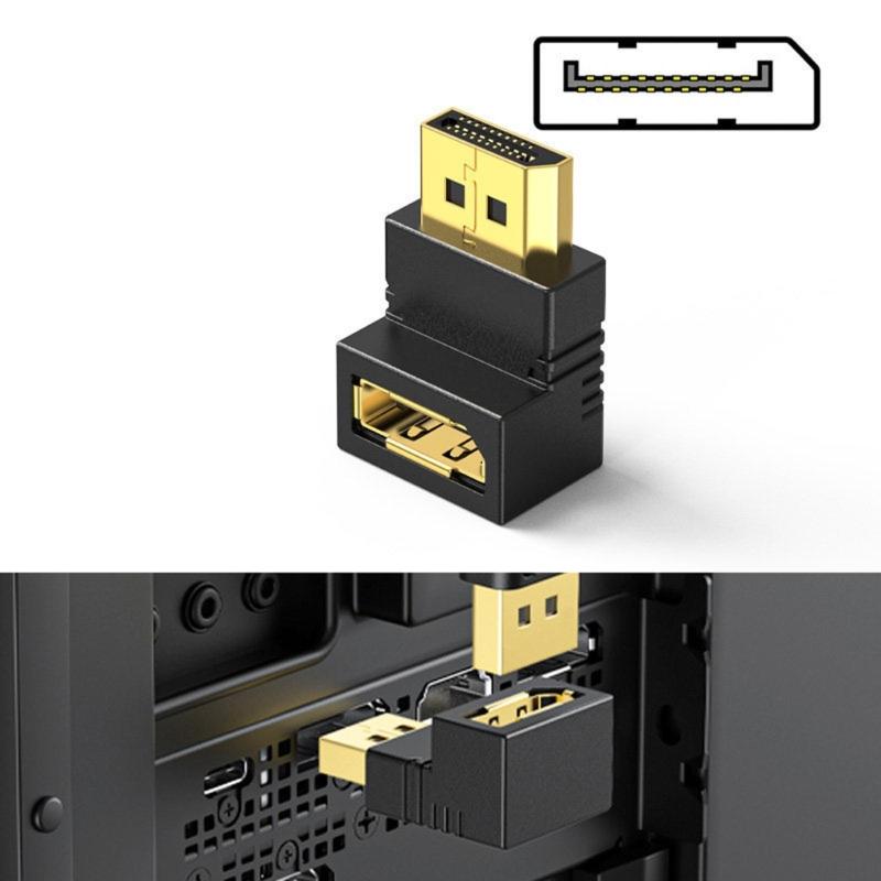 Professional 8K  90 Degree Adapter Converter Connector Male to Female Video for Laptop Monitor Projectors