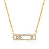 Collier Minimaliste Géométrique en Zirconium Chaîne Plaqué Or 18 Carats Choker Pour Femmes