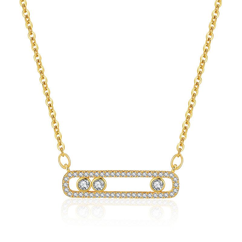 Collier Minimaliste Géométrique en Zirconium Chaîne Plaqué Or 18 Carats Choker Pour Femmes
