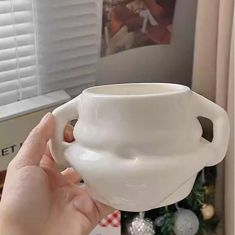 Kreative Kneifbauch-Keramiktasse - Einzigartige Milch- und Kaffeetasse für Büro & Frühstück
