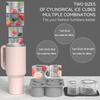 20/30/40Oz Tumbler Foremka do lodu z pokrywką 4 komory Bez BPA Lodówka Letni kubek Cylinder Forma do robienia kulek lodowych Przybory kuchenne