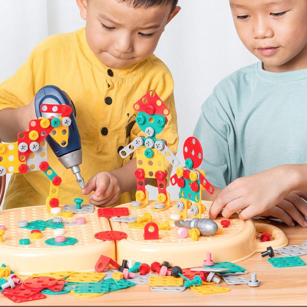 Creative Mosaic Puzzle Screw Tool Set Toys Hands-On DIY Learning Toys  Assembly Tool Box