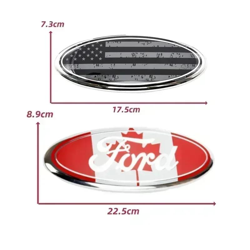 7/9 Inch Car Front Head Hood Emblem Badge Rear Trunk Stickers for Ford Explorer F150 Ranger Fiesta Mondeo Focus 3 Transit Edge