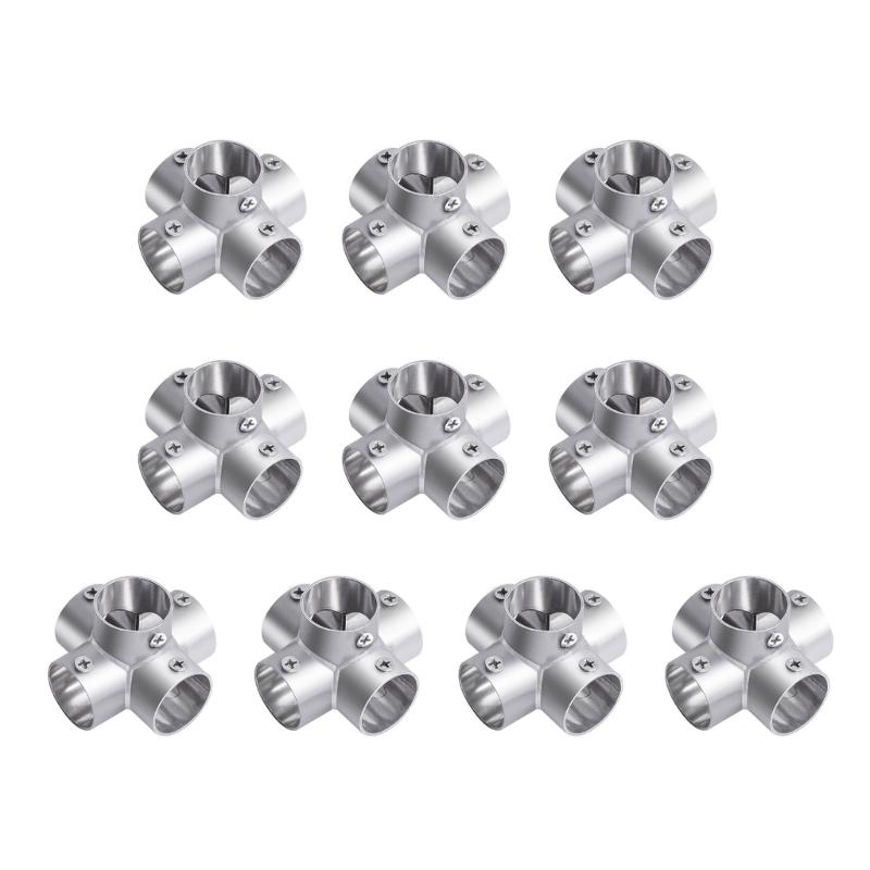 Pack Of 10 Stainless Steel T Pipe Connectors set Handrail T Joint Accessories T Shaped Boats Railing Component Multiple