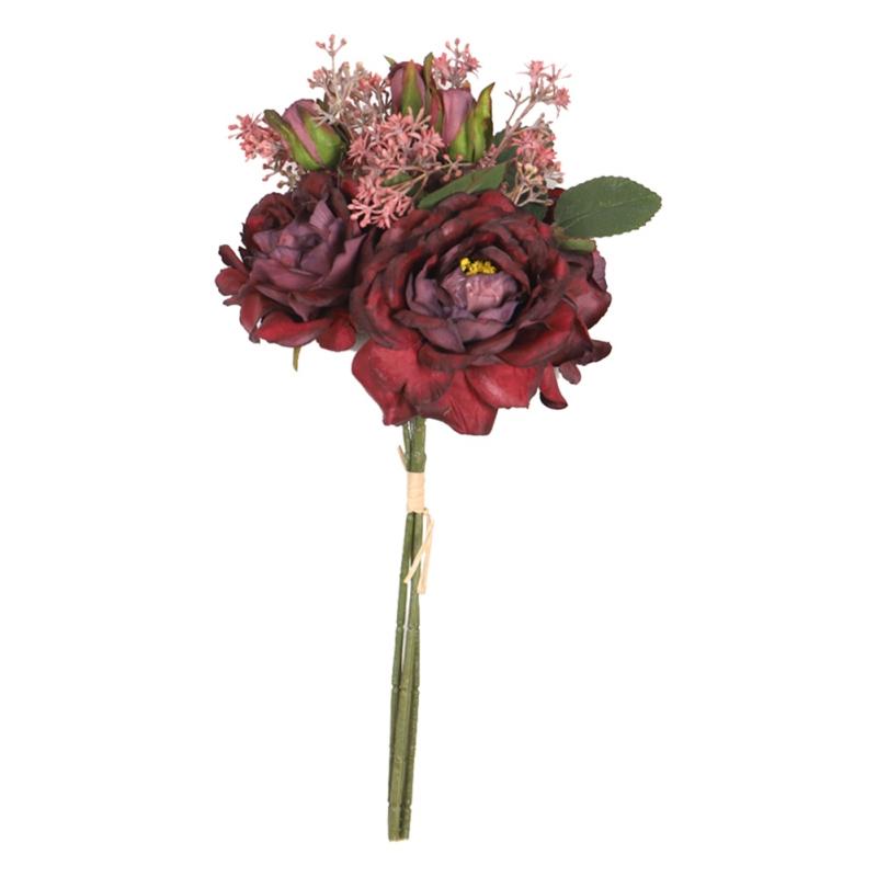 

Букеты из искусственных цветов в деревенском стиле, осенние цветы, осенние букеты из искусственной камелии для подружек невесты