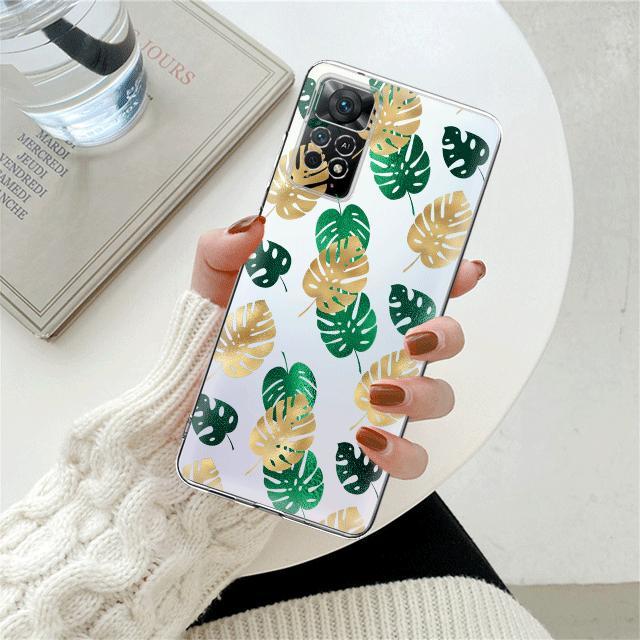 

Винтажный прозрачный чехол с листьями и зелеными растениями для Xiaomi Redmi Note 12 7 8 9 8t 11t 8 10 Pro 9s 10s 11 11s для Mi 9a 9 9c 9t 10 10c K40 Redmi Note 11ProPlus