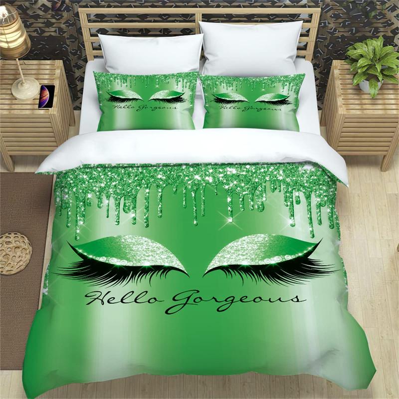 Beauty Eyelashes Duvet Cover Queen For Girls Woman Eyes Pattern Design Comforter Cover Modern Lovely Sexy Eyelashes Bedding Set
