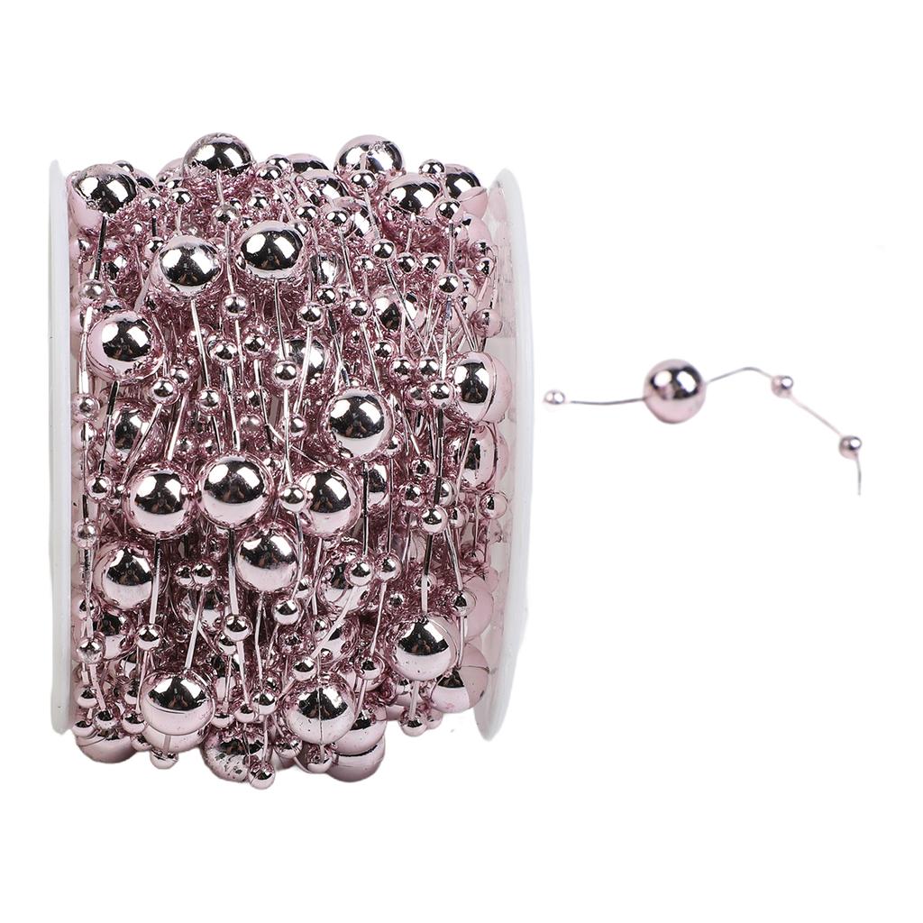 1 Roll 10m Christmas Decoration Bead Chain Christmas Tree Decorations Pearl Beads Chain Hanging Ornament Christmas Decor