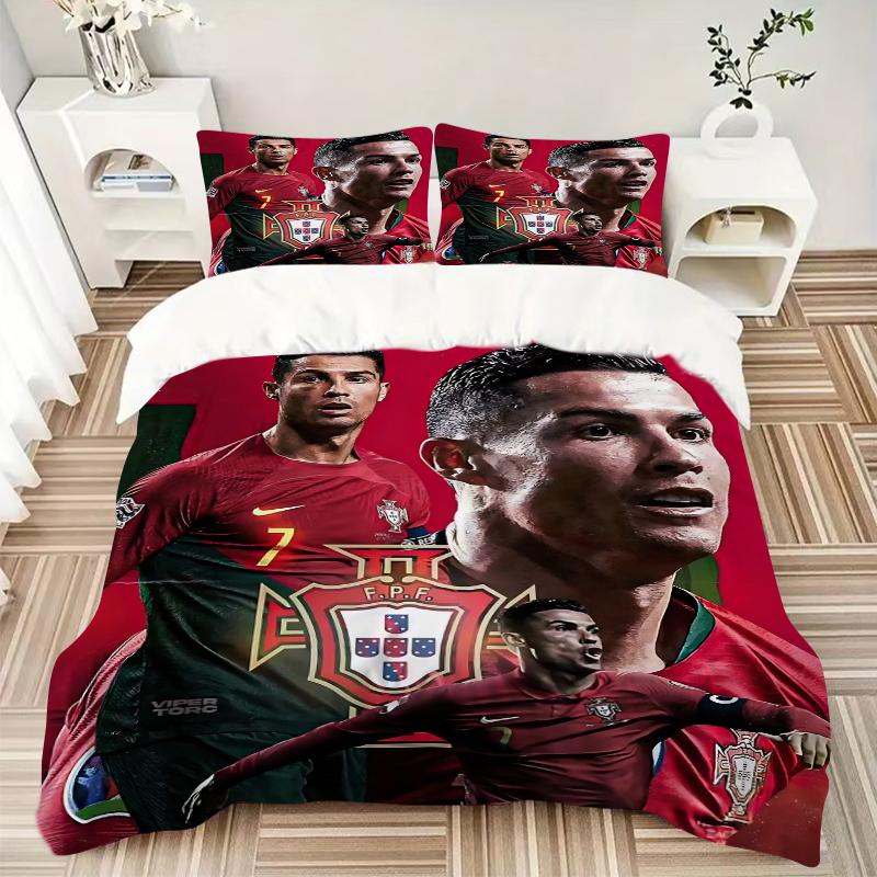 3Pcs Ronaldo'S Portugal Legacy Bedding Sets For All Sizes New 3D Printed Bed Cover Comforter Duvet Cover Pillowcase Bedroom Decoration