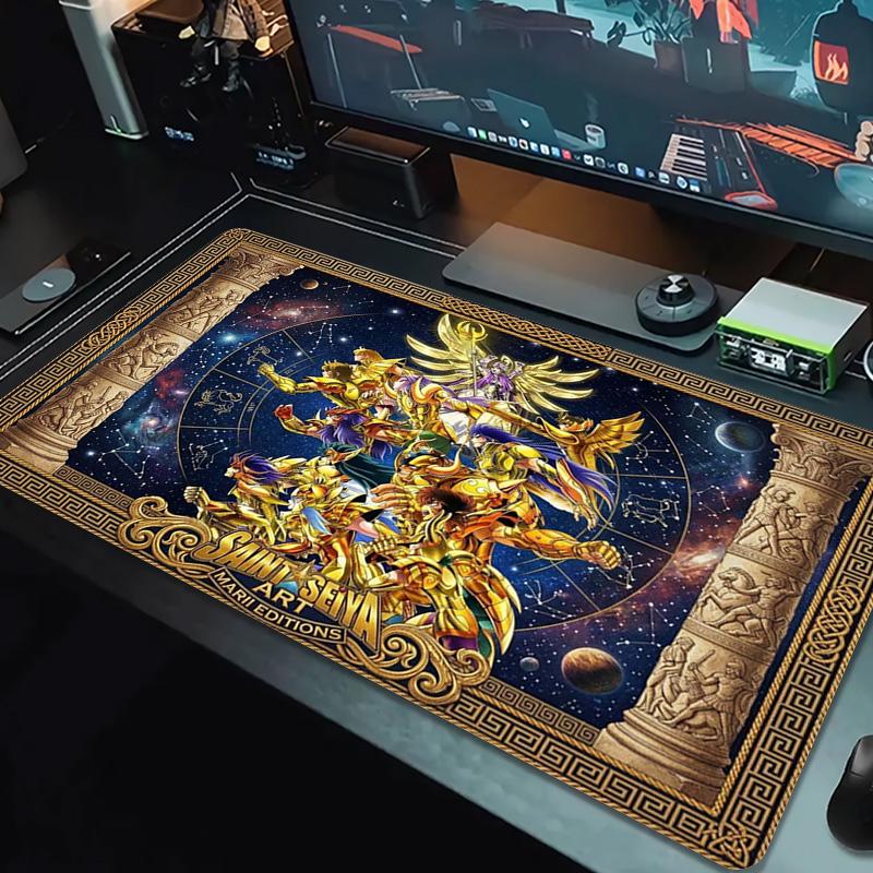 Saint Seiya Anime Color Mouse Pad Large Gaming Table Cushion Non-slip Laptop Tablet Big Mousepad XXL Mat Mini PC Playmat With Lock edge