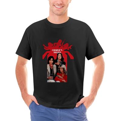 Unique T Shirt Short Sleeve Charlie Angels 1970S Classic Tv Show Crew Neck Short Sleeve Men T Shirts