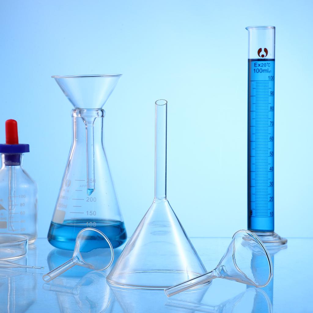 4 Pcs Funnel Funnels Mini Glassware for Filling Bottles School Supplies Lab Long Neck Chemistry Gifts