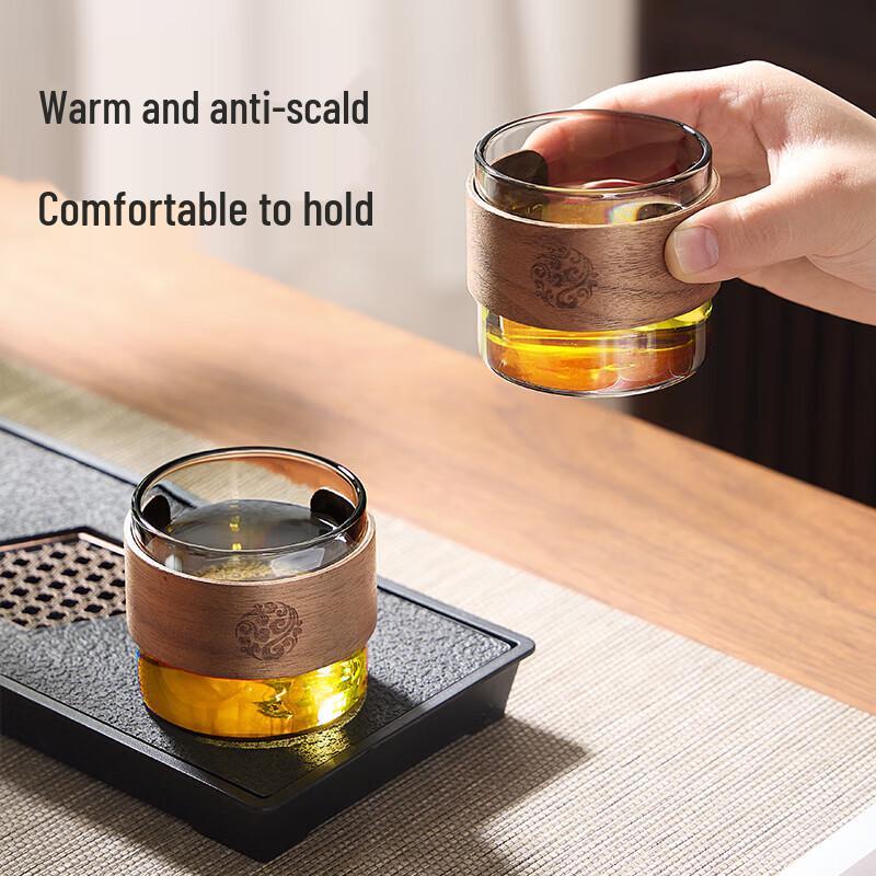 6-Piece Heat-Resistant Borosilicate Glass Teacup Set