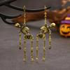 [Vintage Skull Earrings] Silvery Plated Gothic Punk Skull Dangle Earrings | Vintage Style for Women, Stainless Steel Posts, Perfect for Daily Wear & G